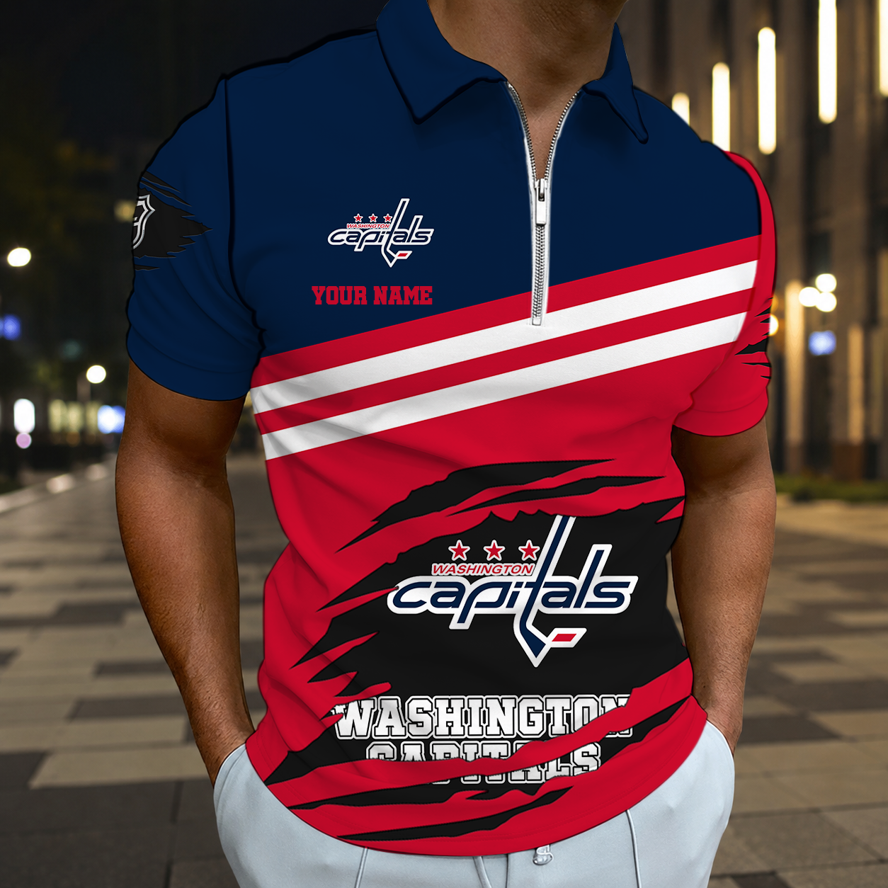 ELITE EDITION - NEW CUSTOMIZED NHL10 WCP WASHINGTON CAPITALS T-SHIRT, POLO SHIRT, ZIP POLO SHIRT, SWEATSHIRT, HOODIE & ZIP HOODIE
