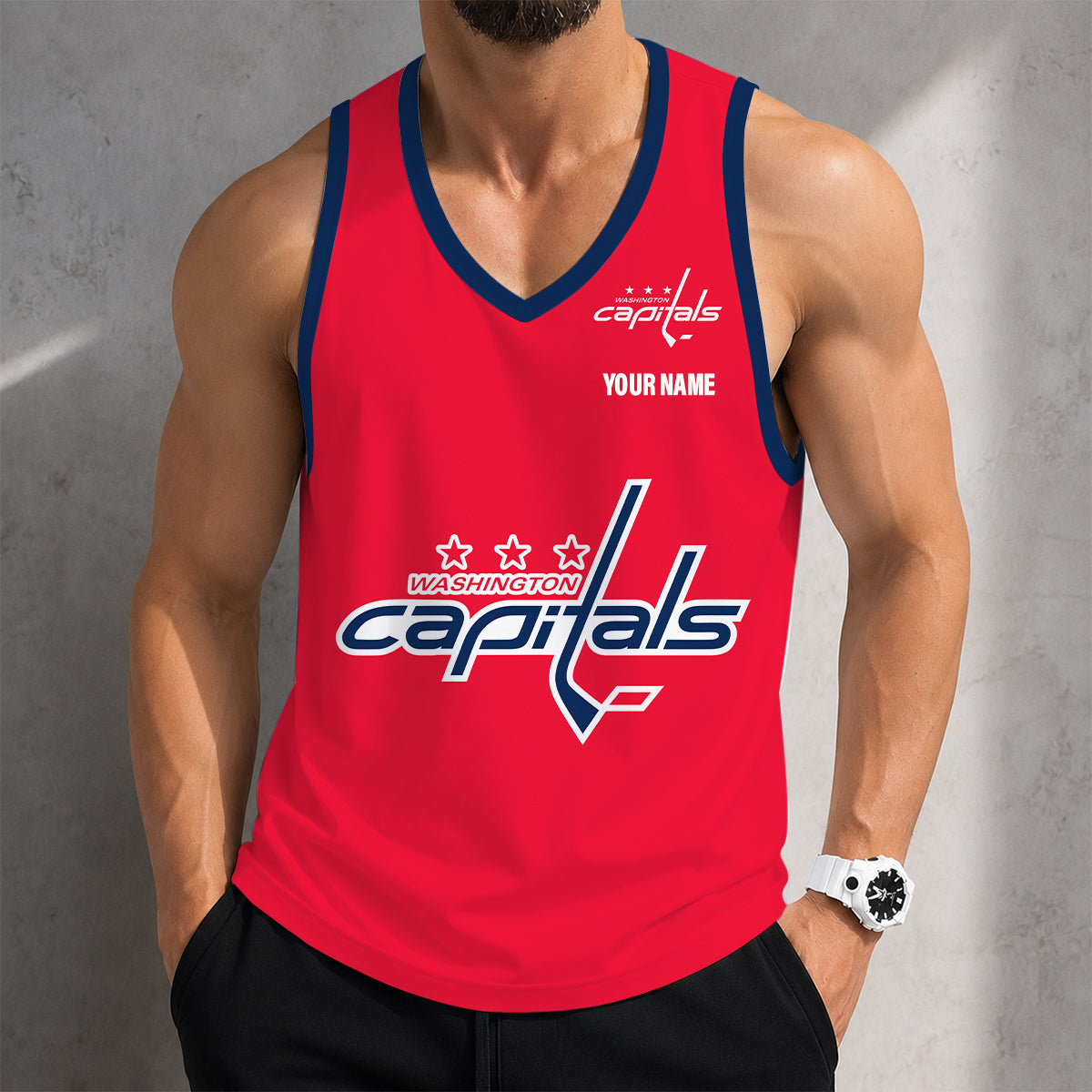 VIRAL EDITION - NEW CUSTOMIZED NHL10 WCP WASHINGTON CAPITALS MEN'S TANK TOP
