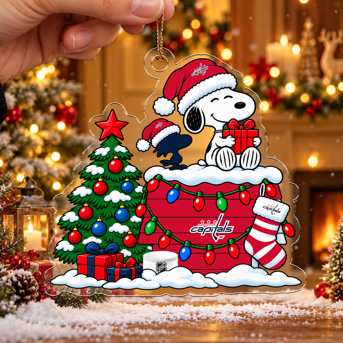 LIMITED DROP - NEW CUSTOMIZED NHL10 WCP WASHINGTON CAPITALS CHRISTMAS ACRYLIC ORNAMENT