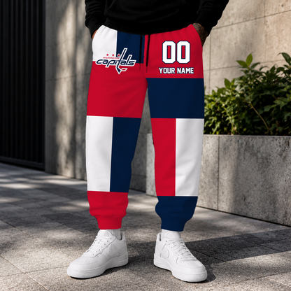 VIRAL EDITION - NEW CUSTOMIZED NHL10 WCP WASHINGTON CAPITALS SWEATPANTS