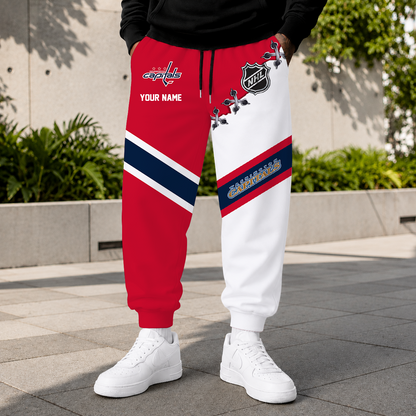 HOT DEAL - NEW CUSTOMIZED NHL10 WCP WASHINGTON CAPITALS SWEATPANTS