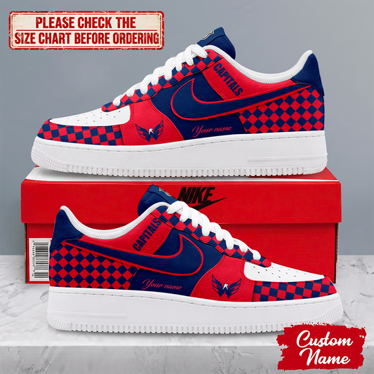 LIMITED EDITION - NEW CUSTOMIZED NHL10 WCP WASHINGTON CAPITALS AF1 SHOES