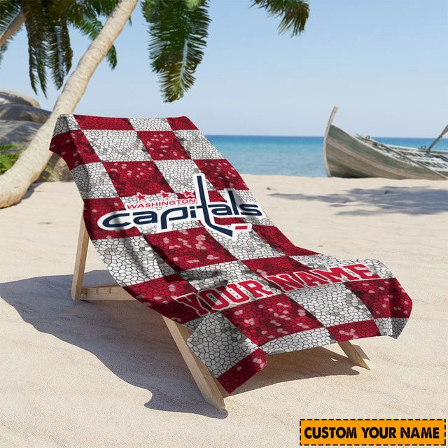 LIMITED EDITION - NEW CUSTOMIZED NHL10 WCP WASHINGTON CAPITALS BEACH TOWEL FOR FAN