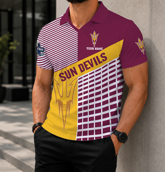 VIRAL EDITION - NEW CUSTOMIZED NCAA MFF11 ASS ARIZONA STATE SUN DEVILS POLO SHIRT
