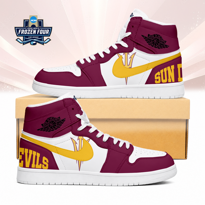 VIRAL EDITION - NEW CUSTOMIZED NCAA MFF11 ASS ARIZONA STATE SUN DEVILS AIR JORDAN SNEAKERS