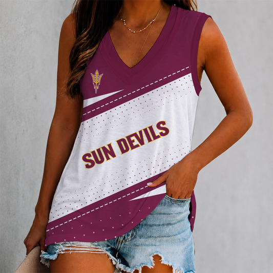 LIMITED EDITION - NEW CUSTOMIZED NCAA MFF11 ASS ARIZONA STATE SUN DEVILS WOMEN'S V-NECK TANK TOP