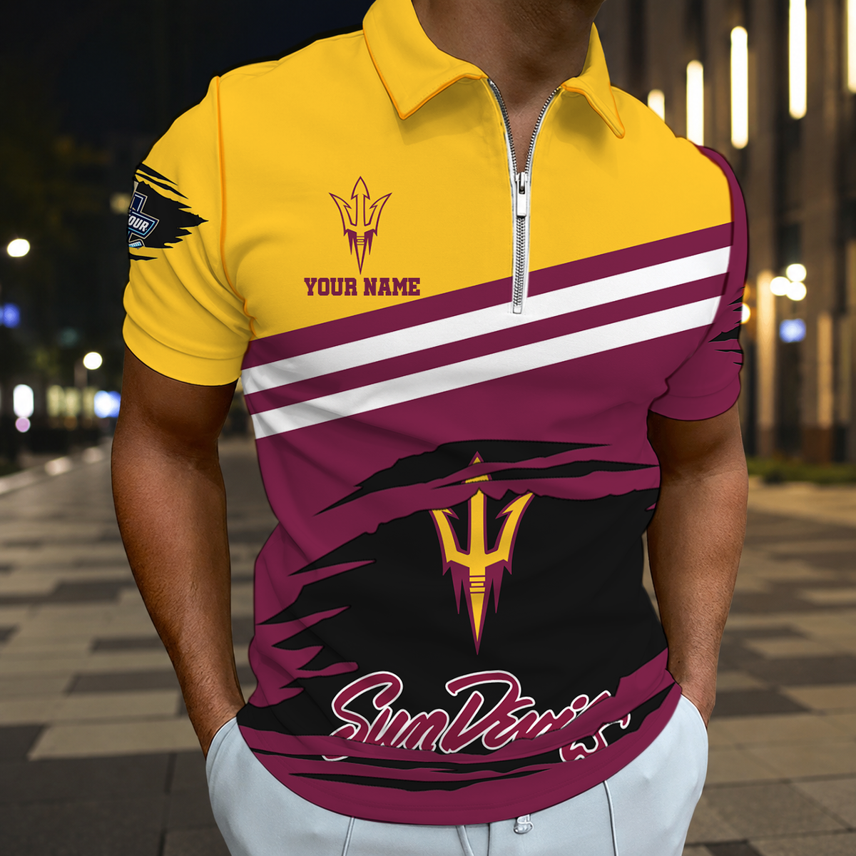 LIMITED DROP - NEW CUSTOMIZED NCAA MFF11 ASS ARIZONA STATE SUN DEVILS POLO SHIRT, ZIP POLO SHIRT & T-SHIRTS