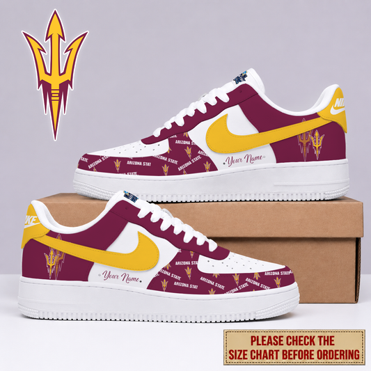 FINAL SALE - NEW CUSTOMIZED NCAA MFF11 ASS ARIZONA STATE SUN DEVILS AF1 SHOES