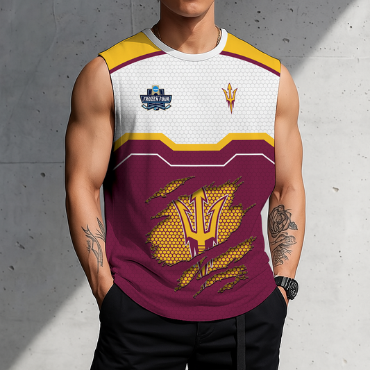 FLASH SALE - NEW CUSTOMIZED NCAA MFF11 ASS ARIZONA STATE SUN DEVILS MEN'S GYM SHIRT