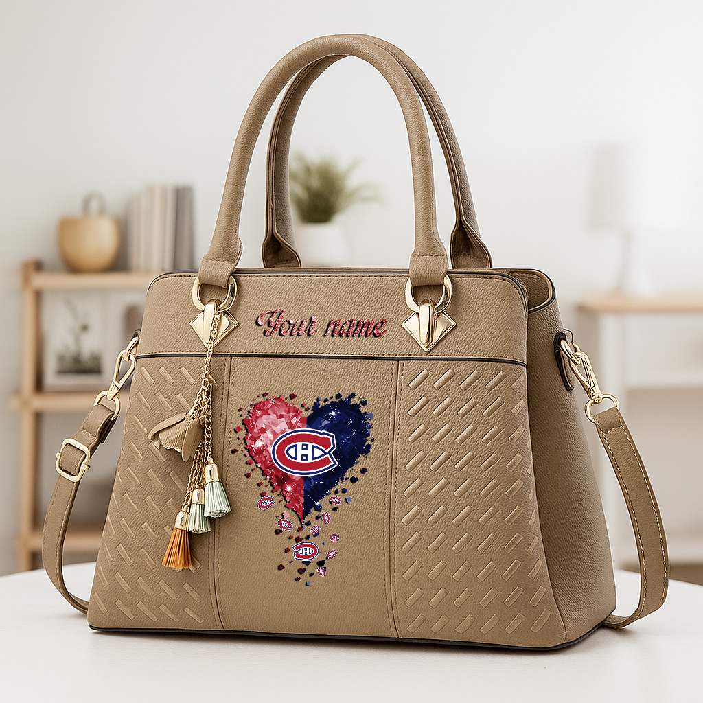 LIMITED EDITION - NEW CUSTOMIZED NHL11 MCD MONTREAL CANADIENS ZIP HANDBAG MULTICOLOR