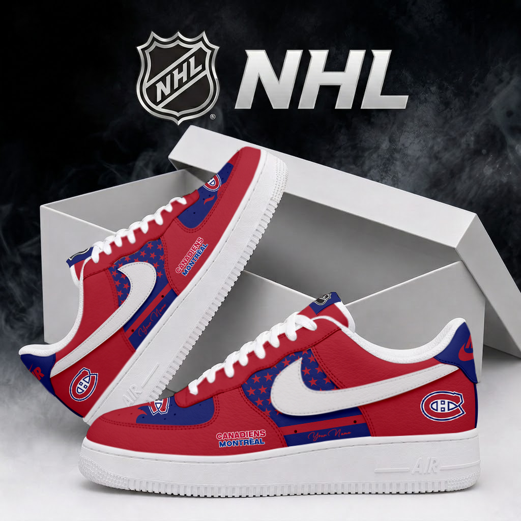 LIMITED EDITION - NEW CUSTOMIZED NHL11 MCD MONTREAL CANADIENS AF1 SHOES