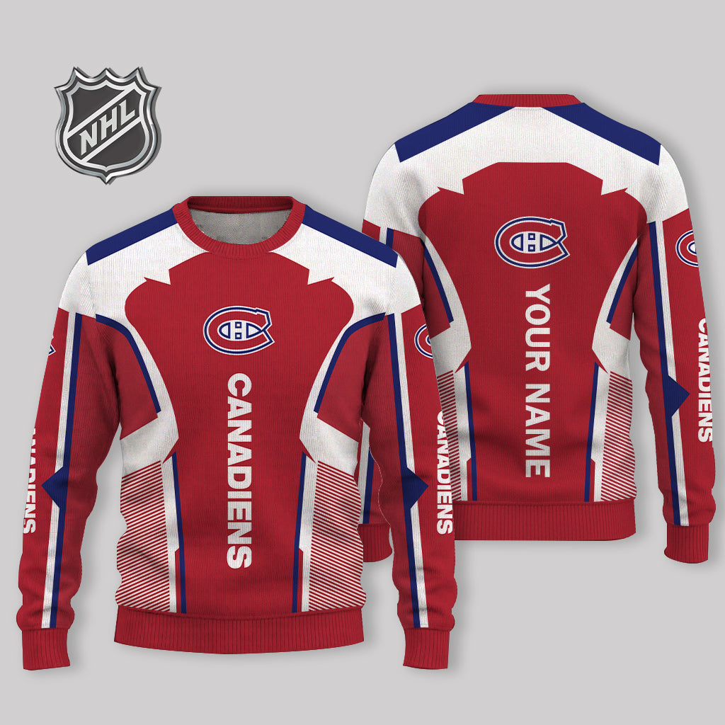 FINAL SALE - NEW CUSTOMIZED NHL11 MCD MONTREAL CANADIENS UGLY SWEATER