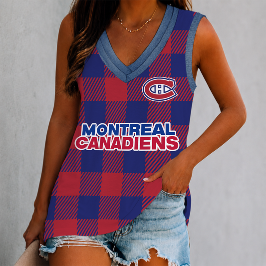 FINAL SALE - NEW CUSTOMIZED NHL11 MCD MONTREAL CANADIENS WOMEN'S V-NECK TANK TOP