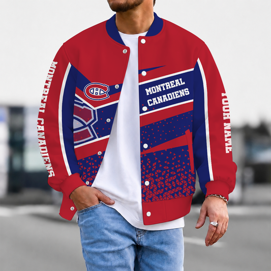 LIMITED EDITION - NEW CUSTOMIZED NHL11 MCD MONTREAL CANADIENS SATIN VARSITY JACKET & BASEBALL JACKET