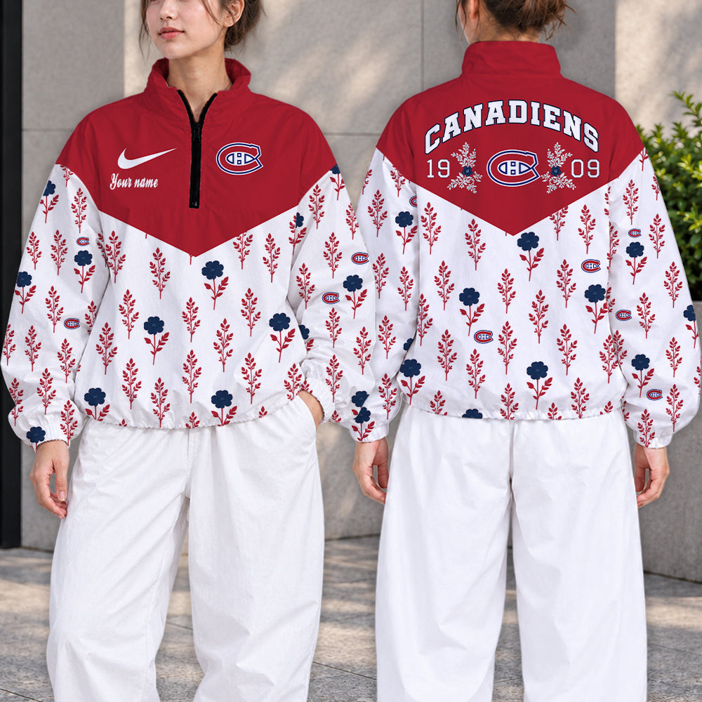 LIMITED EDITION - NEW CUSTOMIZED NHL11 MCD MONTREAL CANADIENS V-NECK ZIPPER SWEATSHIRT JACKET