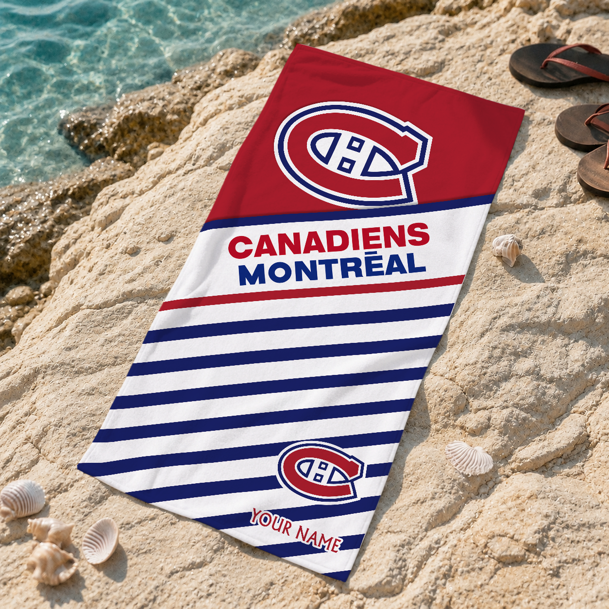 FINAL SALE - NEW CUSTOMIZED NHL11 MCD MONTREAL CANADIENS BEACH TOWEL