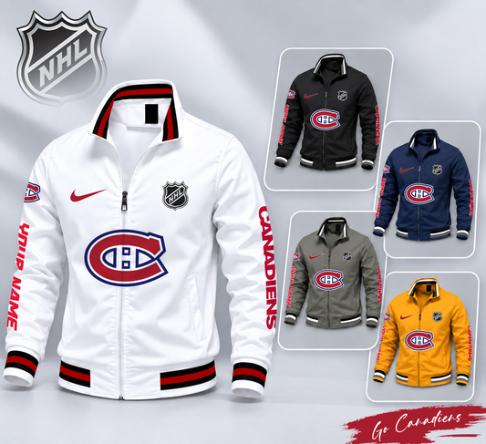 FLASH SALE - NEW CUSTOMIZED NHL11 MCD MONTREAL CANADIENS MULTICOLOR MEN'S CASUAL JACKET