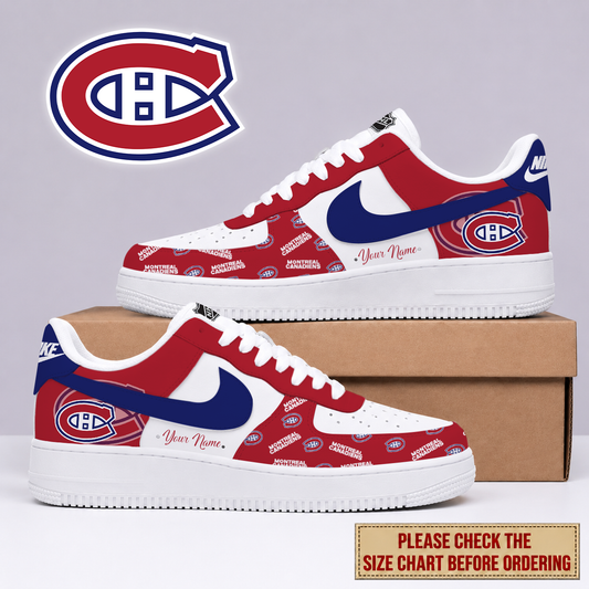 FINAL SALE - NEW CUSTOMIZED NHL11 MCD MONTREAL CANADIENS AF1 SHOES
