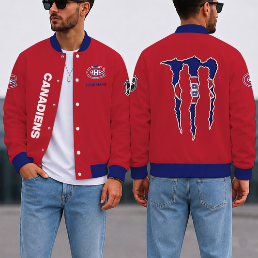 LIMITED EDITION - NEW CUSTOMIZED NHL11 MCD MONTREAL CANADIENS SATIN VARSITY JACKET & BASEBALL JACKET