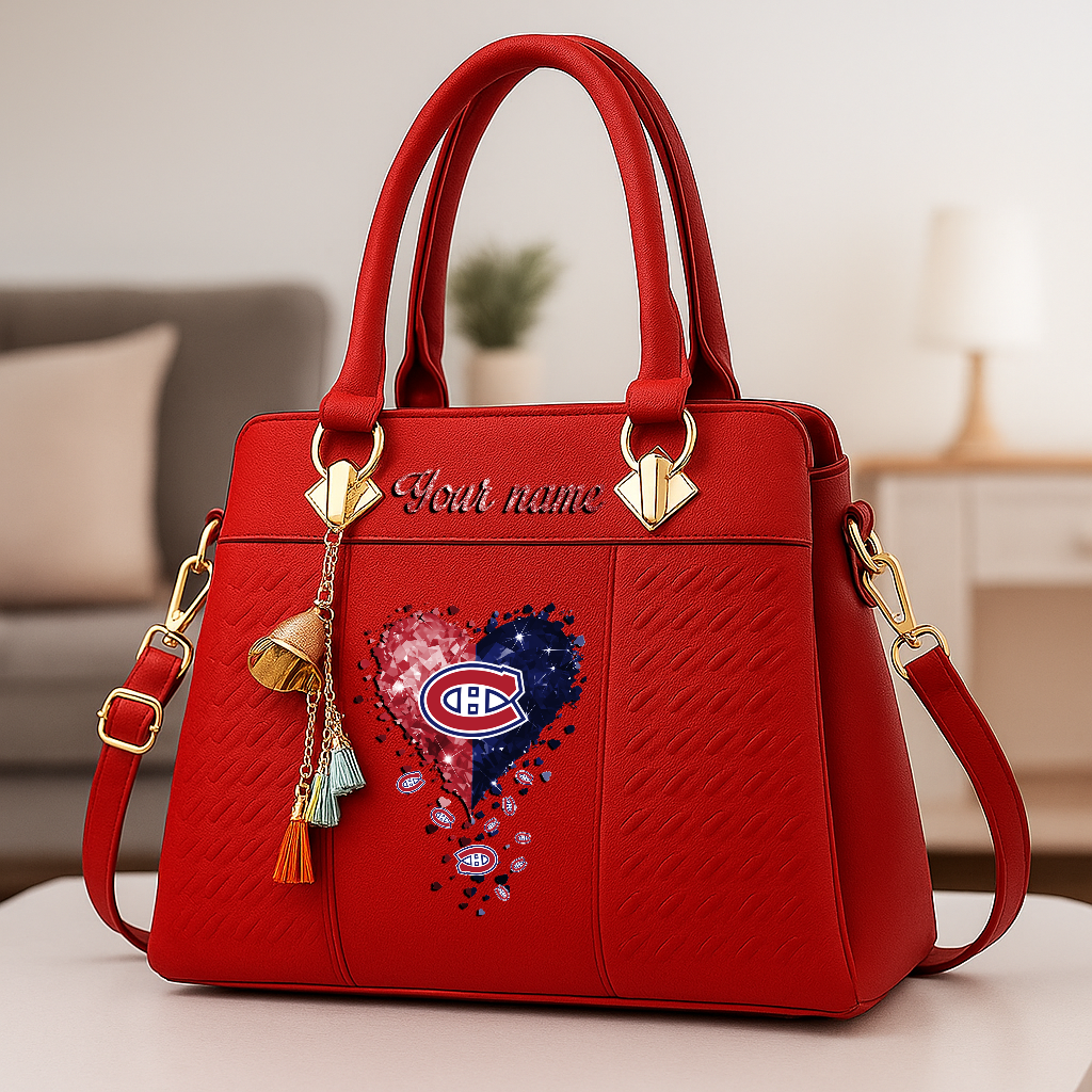 LIMITED EDITION - NEW CUSTOMIZED NHL11 MCD MONTREAL CANADIENS ZIP HANDBAG MULTICOLOR