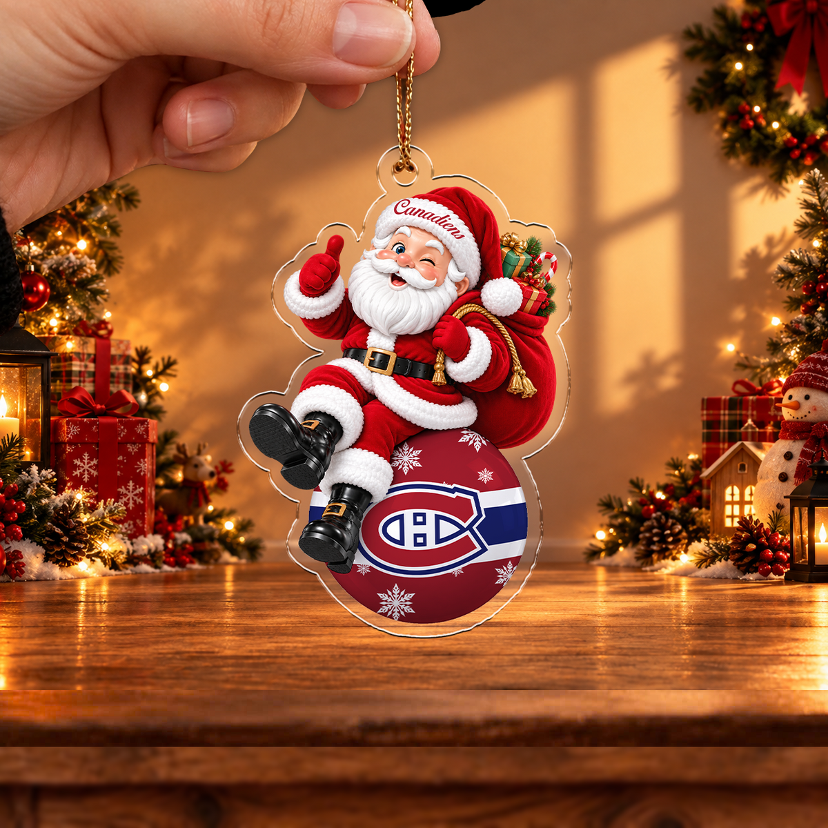 HOT DEAL - NEW CUSTOMIZED NHL11 MCD MONTREAL CANADIENS CHRISTMAS ACRYLIC ORNAMENT