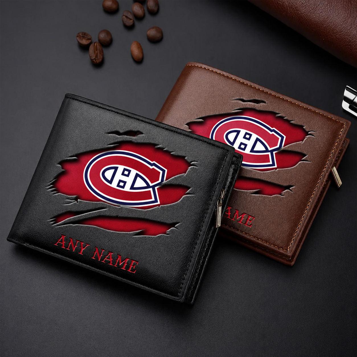 FINAL SALE - NEW CUSTOMIZED NHL11 MCD MONTREAL CANADIENS LEATHER WALLET