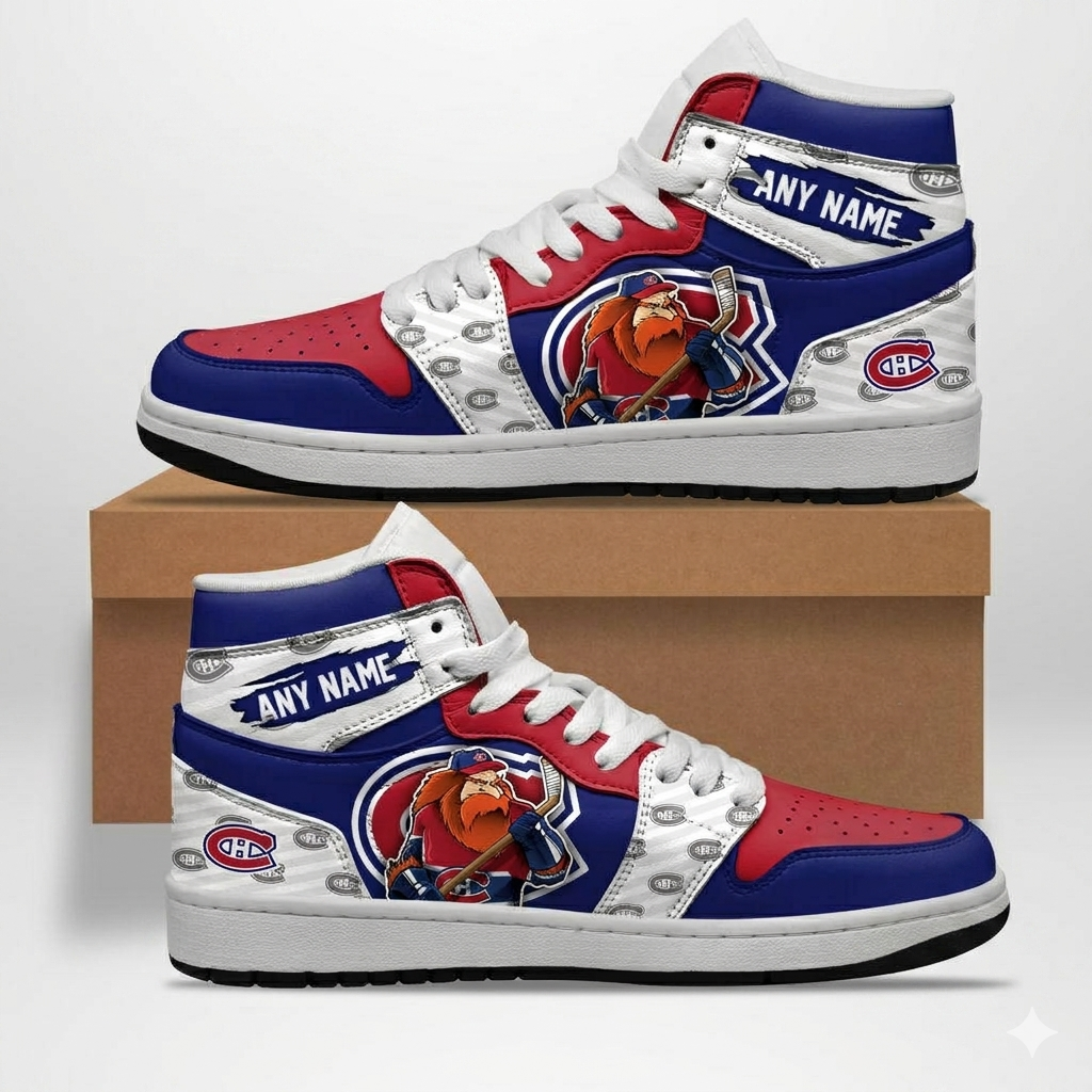VIRAL EDITION - NEW CUSTOMIZED NHL11 MCD MONTREAL CANADIENS AIR JORDAN SNEAKERS