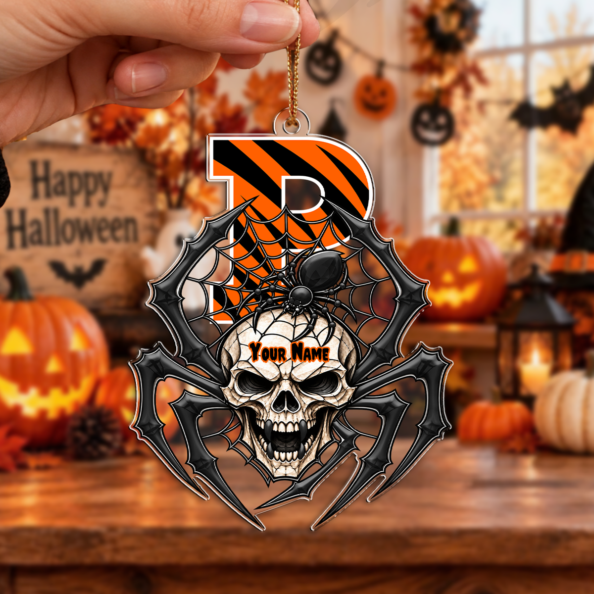 ACTIVE OFFER - NEW CUSTOMIZED NCAA CFH11 PRT PRINCETON TIGERS HALLOWEEN ACRYLIC ORNAMENT