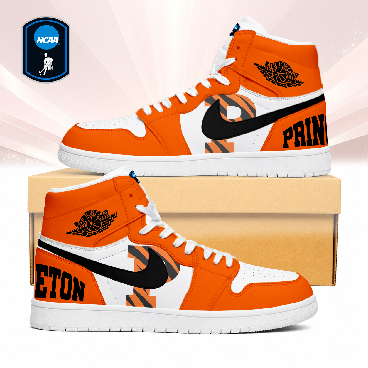 SPECIAL EDITION - NEW CUSTOMIZED NCAA CFH11 PRT PRINCETON TIGERS AIR JORDAN SNEAKERS