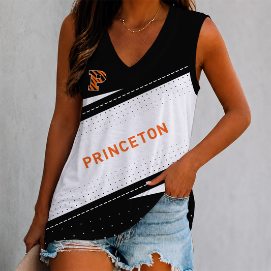 LIMITED EDITION - NEW CUSTOMIZED NCAA CFH11 PRT PRINCETON TIGERS WOMEN'S V-NECK TANK TOP