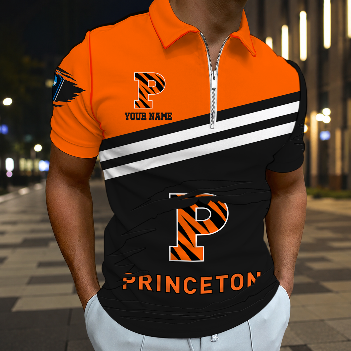 HOT DEAL - NEW CUSTOMIZED NCAA CFH11 PRT PRINCETON TIGERS POLO SHIRT, ZIP POLO SHIRT & T-SHIRTS