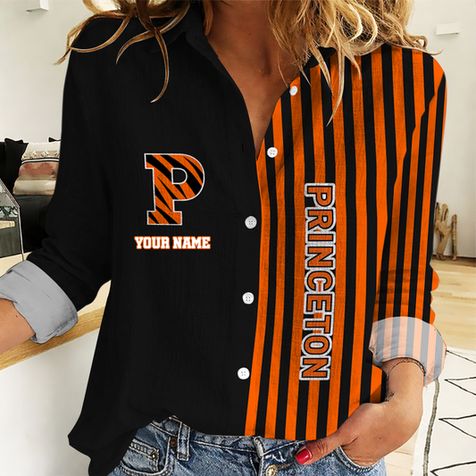VIRAL EDITION - NEW CUSTOMIZED NCAA CFH11 PRT PRINCETON TIGERS WOMEN CASUAL SHIRT FOR FAN