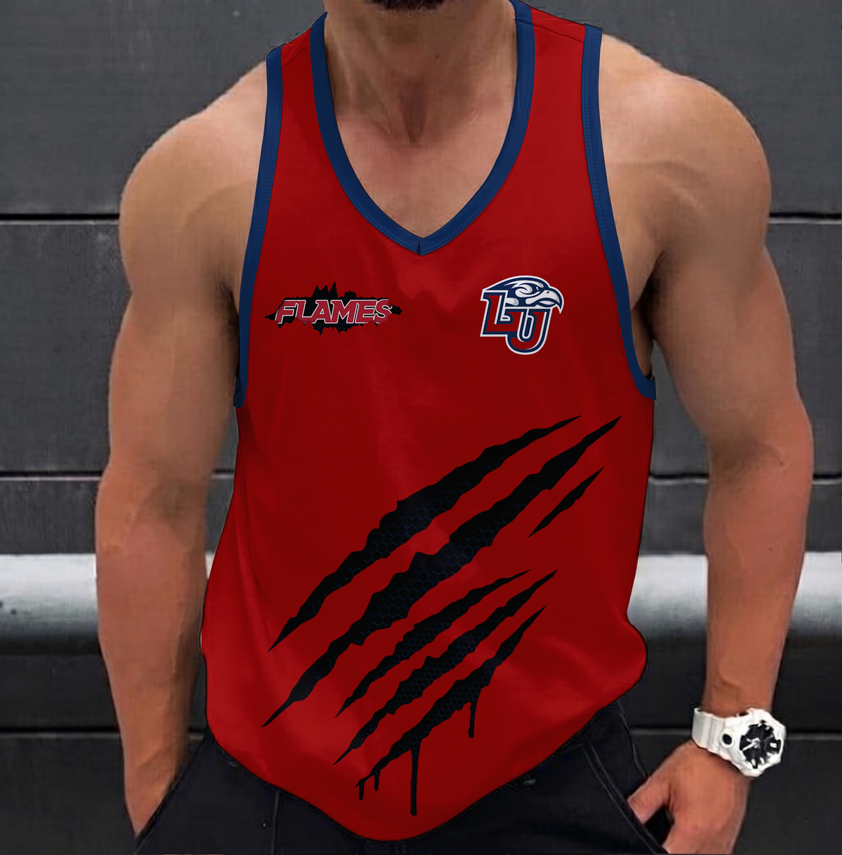 ELITE EDITION - NEW CUSTOMIZED NCAA CFH12 LIF LIBERTY FLAMES UNISEX TANK TOP