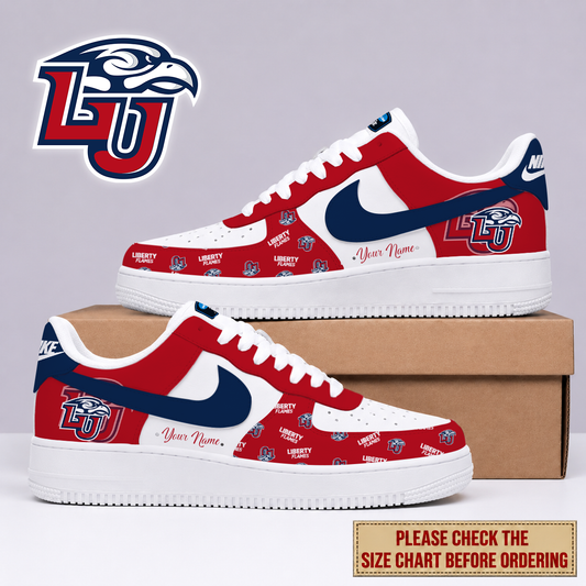 FINAL SALE - NEW CUSTOMIZED NCAA CFH12 LIF LIBERTY FLAMES AF1 SHOES