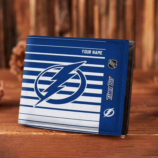 LIMITED EDITION - NEW CUSTOMIZED NHL12 TPL TAMPA BAY LIGHTNING LEATHER WALLET