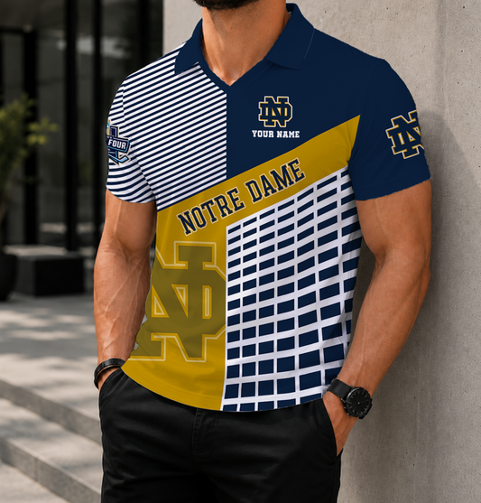 VIRAL EDITION - NEW CUSTOMIZED NCAA MFF12 NFI NOTRE DAME FIGHTING IRISH POLO SHIRT
