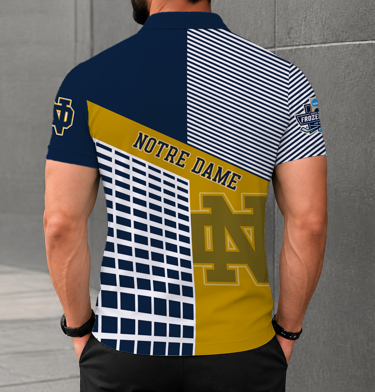VIRAL EDITION - NEW CUSTOMIZED NCAA MFF12 NFI NOTRE DAME FIGHTING IRISH POLO SHIRT