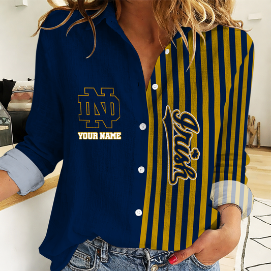 VIRAL EDITION - NEW CUSTOMIZED NCAA MFF12 NFI NOTRE DAME FIGHTING IRISH WOMEN CASUAL SHIRT FOR FAN