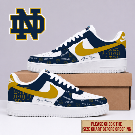 FINAL SALE - NEW CUSTOMIZED NCAA MFF12 NFI NOTRE DAME FIGHTING IRISH AF1 SHOES