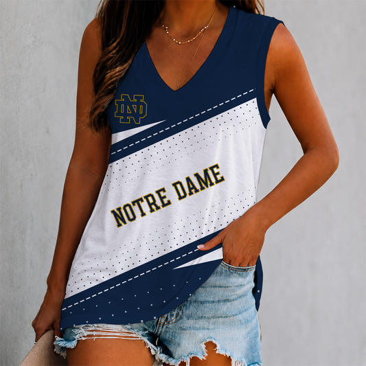 LIMITED EDITION - NEW CUSTOMIZED NCAA MFF12 NFI NOTRE DAME FIGHTING IRISH WOMEN'S V-NECK TANK TOP