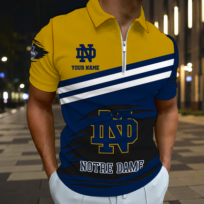 LIMITED DROP - NEW CUSTOMIZED NCAA MFF12 NFI NOTRE DAME FIGHTING IRISH POLO SHIRT, ZIP POLO SHIRT & T-SHIRTS