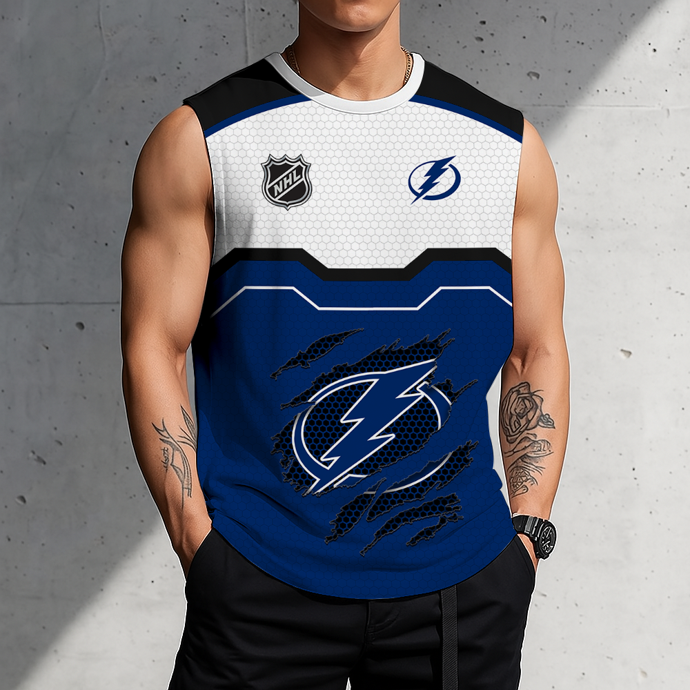 LIMITED EDITION - NEW CUSTOMIZED NHL12 TPL TAMPA BAY LIGHTNING MEN'S GYM SHIRT