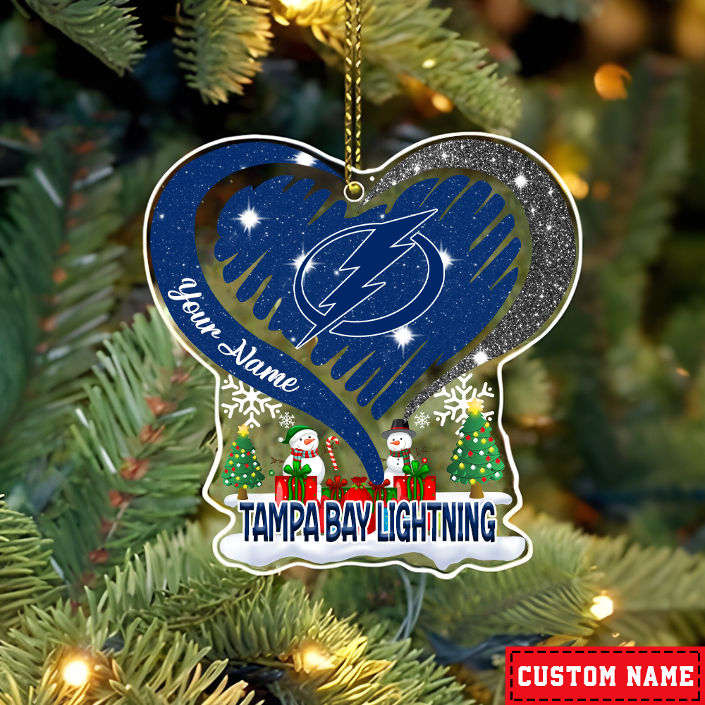 FINAL SALE - NEW CUSTOMIZED NHL12 TPL TAMPA BAY LIGHTNING CHRISTMAS ACRYLIC ORNAMENT