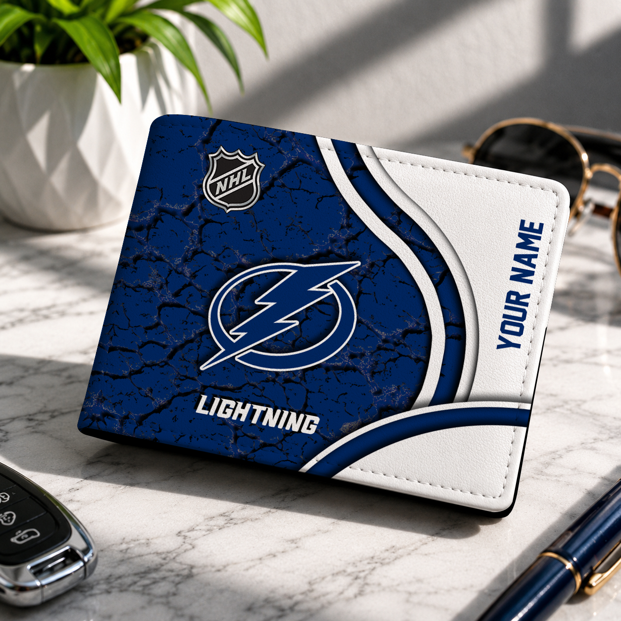 FINAL CLEARANCE - NEW CUSTOMIZED NHL12 TPL TAMPA BAY LIGHTNING LEATHER WALLET
