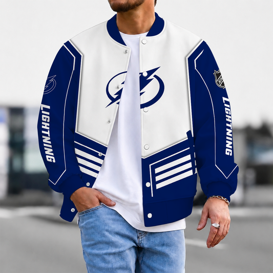 LIMITED EDITION - NEW CUSTOMIZED NHL12 TPL TAMPA BAY LIGHTNING SATIN VARSITY JACKET & BASEBALL JACKET