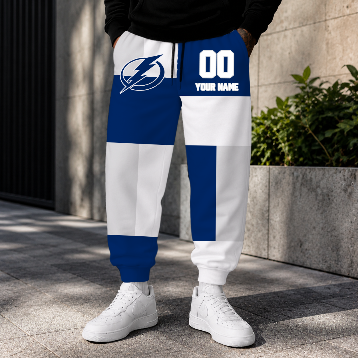 VIRAL EDITION - NEW CUSTOMIZED NHL12 TPL TAMPA BAY LIGHTNING SWEATPANTS