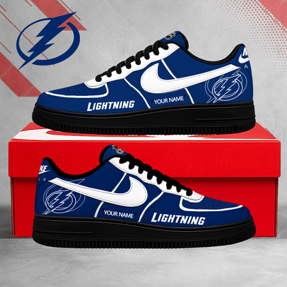 FLASH SALE - NEW CUSTOMIZED NHL12 TPL TAMPA BAY LIGHTNING AF1 SHOES