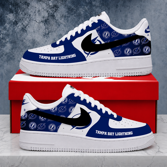 FINAL SALE - NEW CUSTOMIZED NHL12 TPL TAMPA BAY LIGHTNING AF1 SHOES
