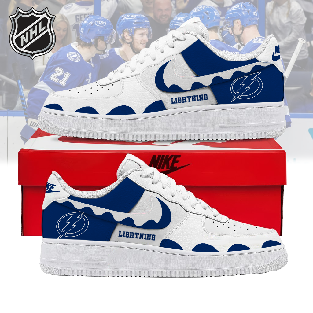 LIMITED EDITION - NEW CUSTOMIZED NHL12 TPL TAMPA BAY LIGHTNING AF1 SHOES