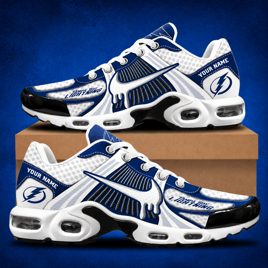 HOT DEAL - NEW CUSTOMIZED NHL12 TPL TAMPA BAY LIGHTNING AIR MAX PLUS SNEAKERS